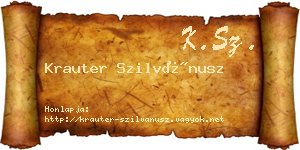 Krauter Szilvánusz névjegykártya